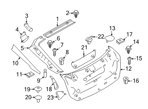 2017 BMW 340i GT xDrive Interior Trim - Lift Gate MOLDING COVER Diagram for 51497329438