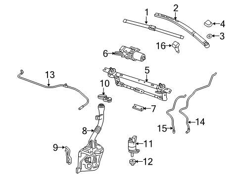 2017 Chevrolet Equinox Wiper & Washer Components Washer Reservoir Diagram for 84052133