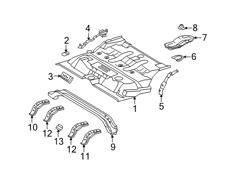 2014 Toyota 4Runner Floor Member Sub-Assembly, Center Diagram for 57405-60010