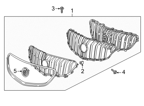 2015 Buick Enclave Grille & Components Grille Asm-Front Diagram for 84055812