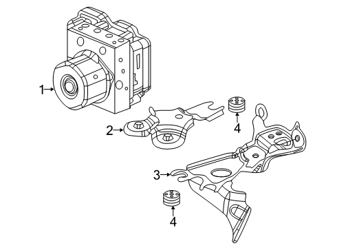 2018 Honda Clarity Anti-Lock Brakes Bracket A, Modulator Diagram for 57115-TRW-A00