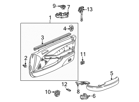 2003 Acura CL Interior Trim - Door Switch Assembly, Power Window Master (Chamois Gray No. 3) Diagram for 35750-S3M-A11ZA