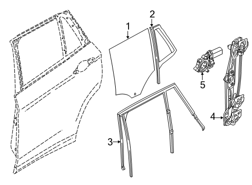 2019 BMW X2 Rear Door Window Guide For Trim Rear Door Right Diagram for 51357420836