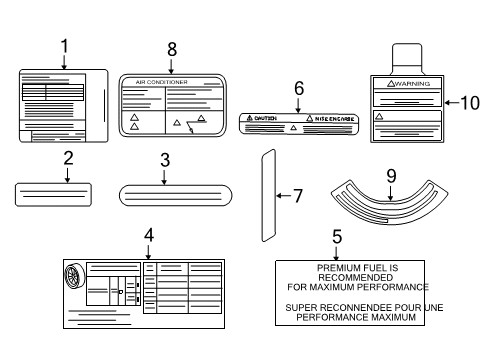 2018 Nissan Maxima Information Labels Label-Fuse Block Diagram for 24313-4RA0A