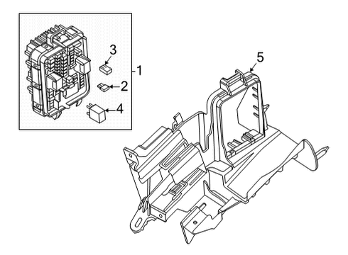 2020 Cadillac CT4 Fuse & Relay Mount Bracket Diagram for 84587889