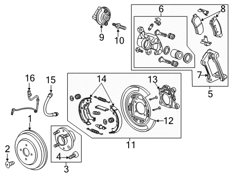 2016 Chevrolet Spark EV Anti-Lock Brakes Backing Plate Diagram for 95280765