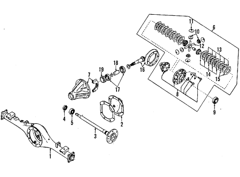 1996 Nissan Pickup Rear Axle, Differential, Propeller Shaft Journal Kit Diagram for 39626-S3825