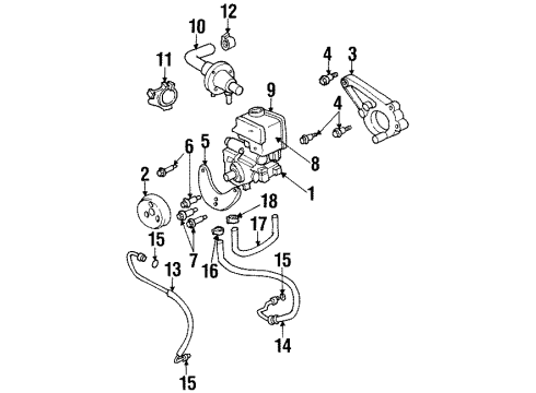 1998 Pontiac Firebird P/S Pump & Hoses, Steering Gear & Linkage Power Steering Pump Brace Diagram for 12555693
