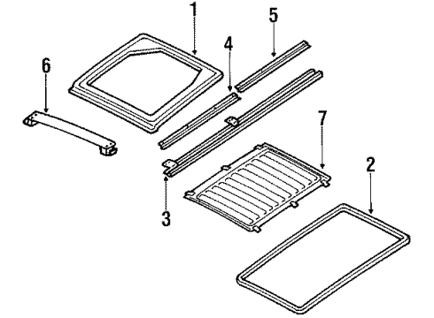 1987 Nissan Van Sunroof WEATHERSTRIP Sunroof Diagram for 73630-17C00