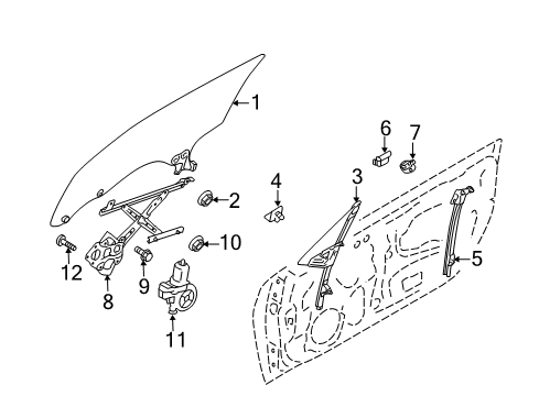 2015 Scion FR-S Door & Components Rear Channel Diagram for SU003-01609