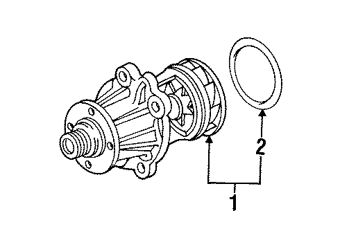1992 BMW 318i Water Pump Exchange Water Pump Diagram for 11519070758