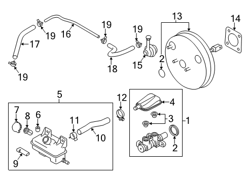 2021 Nissan NV200 Hydraulic System Seal Kit-O Ring Diagram for 46096-7S000