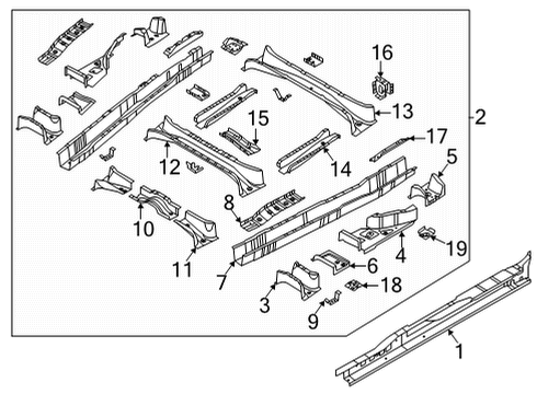 2022 Kia Carnival Crossmembers & Components Panel Assembly-S/SIDE In Diagram for 65310R0000