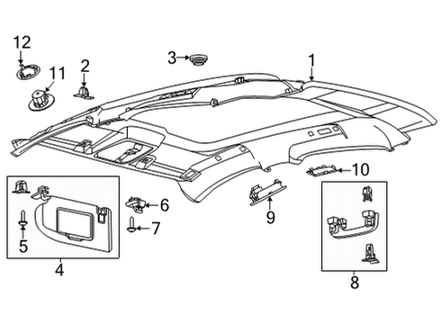 2022 Ford Mustang Mach-E Interior Trim - Roof Reading Lamp Assembly Diagram for LB5Z-13776-AG