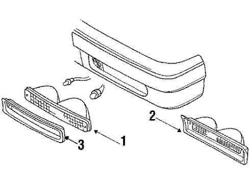 1991 Buick Skylark Park Lamps Bezel-Parking Lamp Diagram for 22538262