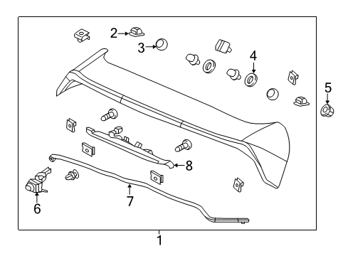 2016 Acura MDX Rear Spoiler Tube D, Rear Diagram for 76865-TZ5-A01