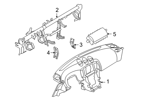 2016 Nissan 370Z Cluster & Switches, Instrument Panel Panel & Pad Assy-Instrument Diagram for 68200-1EA5A