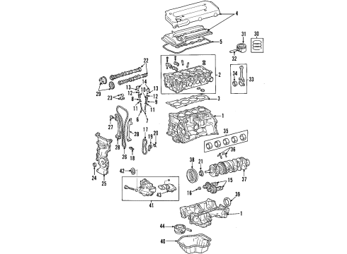 2001 Toyota Highlander Engine Parts, Mounts, Cylinder Head & Valves, Camshaft & Timing, Oil Cooler, Oil Pan, Oil Pump, Balance Shafts, Crankshaft & Bearings, Pistons, Rings & Bearings Piston Diagram for 13211-28030-C0