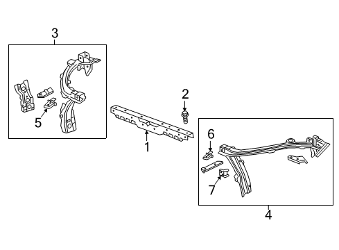 2020 Chevrolet Equinox Radiator Support Outer Support Lower Bracket Diagram for 23420982