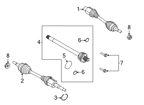 2020 Ford Escape Drive Axles - Front Dust Seal Diagram for K2GZ-7086-A