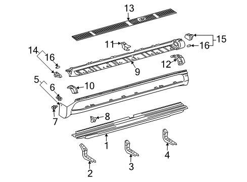 2005 Lexus GX470 Running Board Cover, Side Door Step Plate, Front LH Diagram for 51774-60120-A0