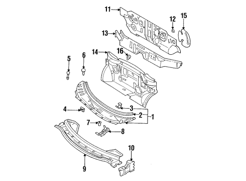 1993 Nissan Quest Cowl Dash-Lower Diagram for 67300-0B030