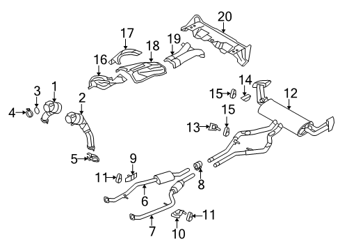 2019 BMW X6 Exhaust Components Heat Insulator Rear Silencer Diagram for 51487290653