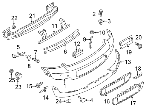 2015 Mini Cooper Countryman Parking Aid Clamps Diagram for 07147054461