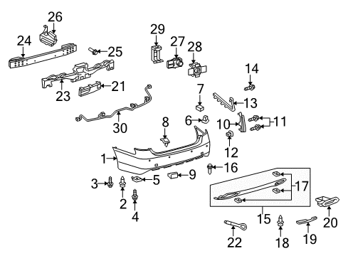 2010 Lexus LS600h Parking Aid Sensor, Ultrasonic, NO.1 Diagram for 89341-50060-B0