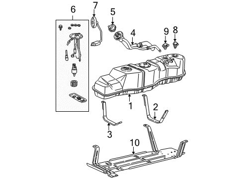 1998 Ford F-150 Fuel System Components Fuel Filter Bracket Diagram for F65Z9180AB