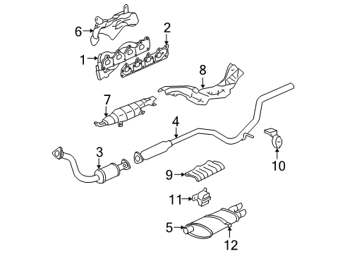 2005 Chevrolet Cavalier Exhaust Components Shield Asm-Catalytic Converter Heat Diagram for 22602156