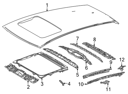 2022 Lexus NX250 Roof & Components SUPPORT, ROOF PANEL Diagram for 63118-78020