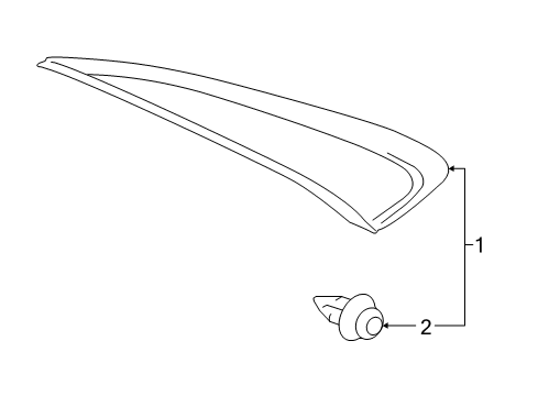 2016 Toyota Camry Exterior Trim - Quarter Panel Pillar Trim Diagram for 75055-06010