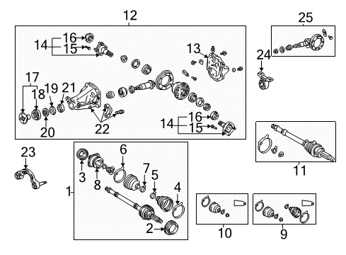 2002 Toyota RAV4 Axle & Differential - Rear Support Diagram for 52380-42050