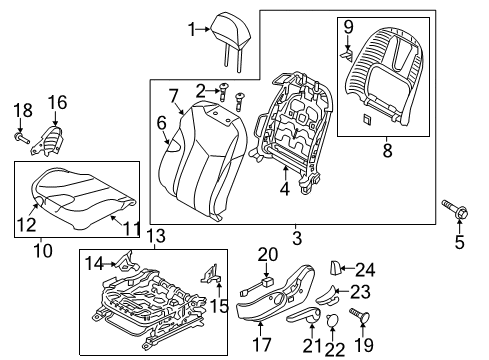 2012 Hyundai Veloster Lumbar Control Seats Cushion Assembly-Front Seat, Driver Diagram for 88100-2V000-SD6