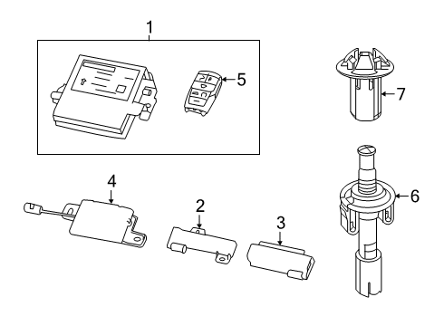 2019 Ram 1500 Keyless Entry Components Passive Entry Diagram for 52112203AB