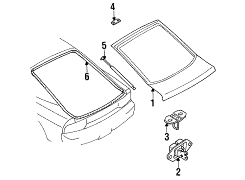 1993 Nissan 240SX Gate & Hardware WEATHERSTRIP Back Door Diagram for 90830-40F00