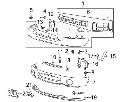 2008 Ford F-150 Front Bumper Upper Bracket Diagram for 6L3Z-17754-AA