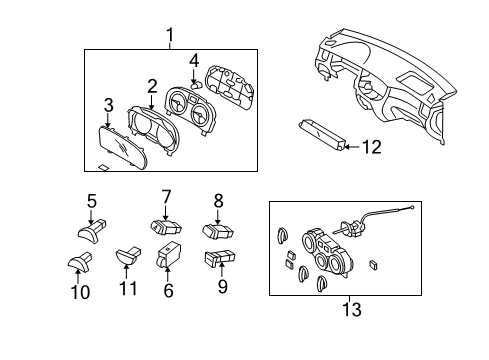 2010 Kia Rio5 Switches Switch Assembly-Clock & ODOT Diagram for 945251G500