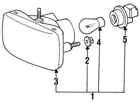 1996 Toyota Supra Bulbs Plug Assy, Front Turn Signal Lamp Diagram for 81515-14370