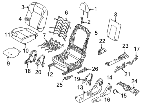 2021 Nissan Rogue Driver Seat Components Pad Assy-Cushion, Front Seat LH Diagram for 87361-6RE0A