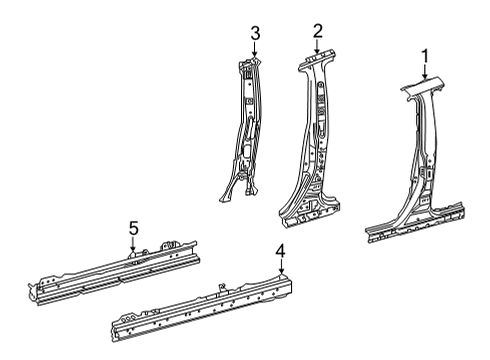 2022 Toyota Corolla Cross Center Pillar & Rocker Center Pillar Reinforcement Diagram for 61037-0A060