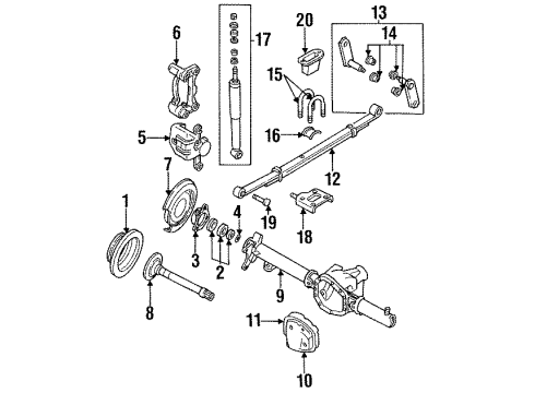 1996 Honda Passport Rear Suspension Shock Absorber Assembly, Rear Diagram for 8-97133-839-0