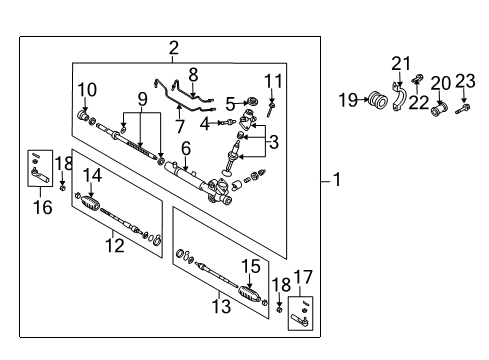 2007 Infiniti G35 P/S Pump & Hoses, Steering Gear & Linkage Control Assembly-HICAS Diagram for 28505-JK10A