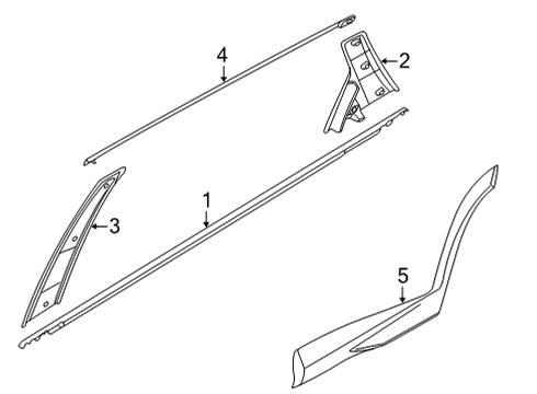 2022 Hyundai Tucson Exterior Trim - Rear Door GARNISH ASSY-RR DR SIDE, RH Diagram for 87732-N9000-CA