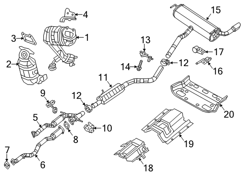 2019 Jeep Cherokee Exhaust Components Exhaust Muffler Diagram for 68287298AA