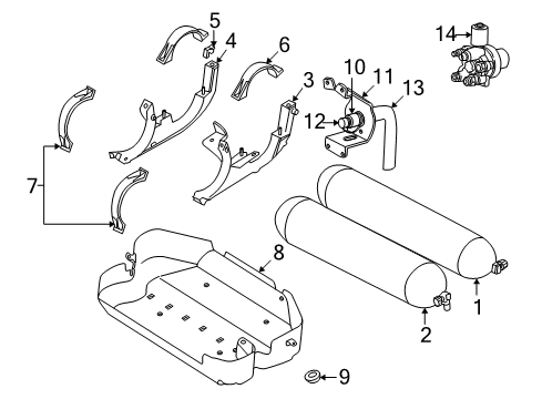 1999 Dodge Ram 3500 Van Fuel System Components Cylinder-Compressed Natural Gas Diagram for 53015146AB