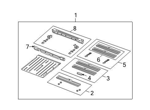 2004 Jeep Wrangler Rear Floor & Rails Pan-Floor Diagram for 56052412AD