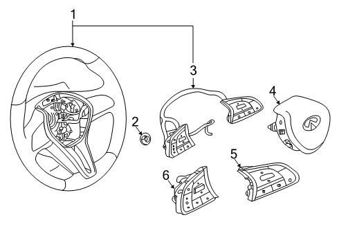 2021 INFINITI QX50 Steering Column & Wheel, Steering Gear & Linkage Switch Assembly - Steering Diagram for 25551-5CA9A