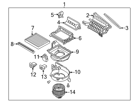 2019 Hyundai Elantra Blower Motor & Fan Case-Blower, Lower Diagram for 97112-F2000